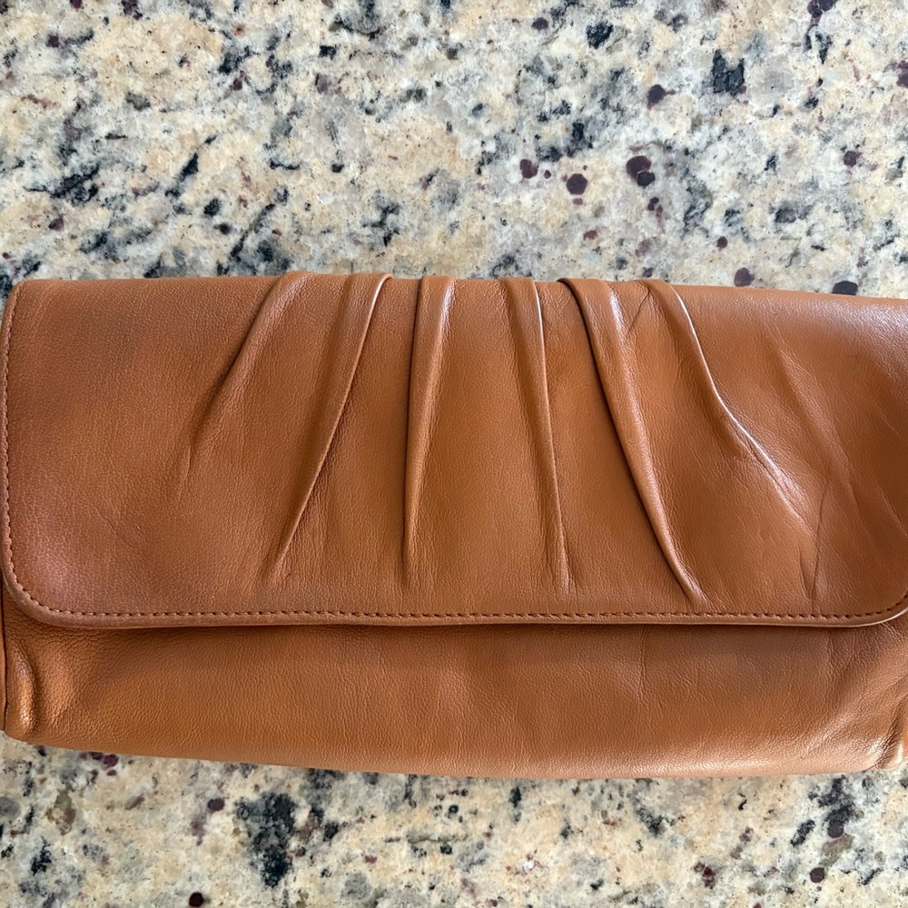 Laura Merkin Tan Leather Clutch